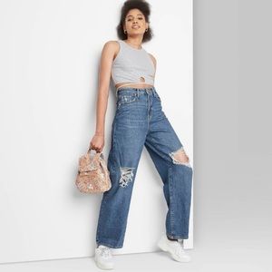 Wild Fable Baggy Distressed High Waisted Jeans